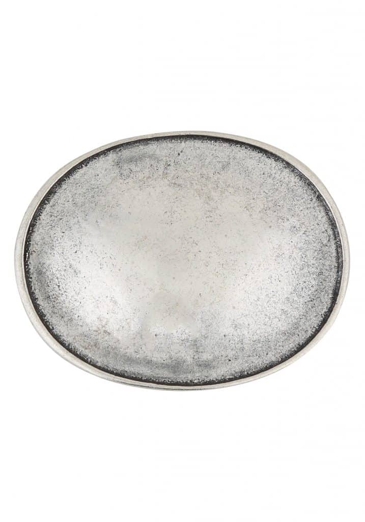 gewölbt Oval Gürtelschließe Made Gürtel - Italy in Rettungsring Silber